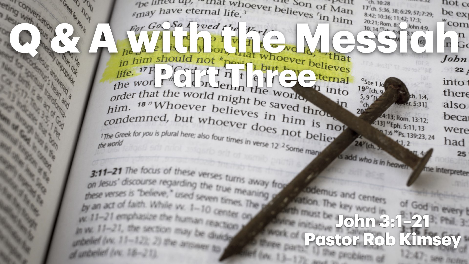 Q & A with the Messiah Part Three