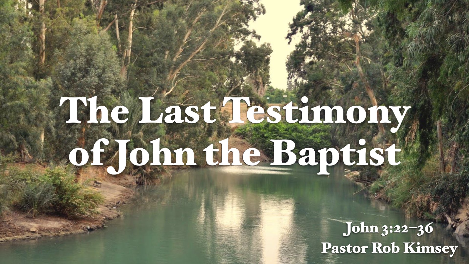 The Last Testimony of John the Baptist